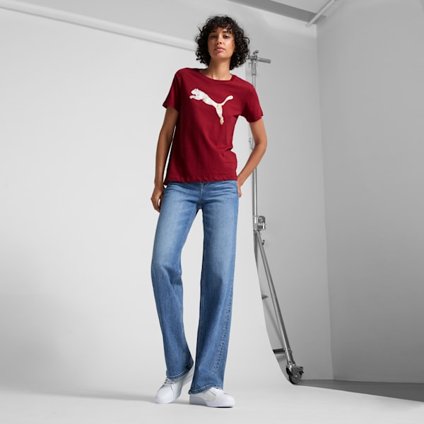 Camiseta Holiday Metallic para mujer, Intense Red, extralarge
